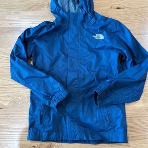 The North Face Dryvent Blue Hooded Rain Jacket Shell Girls Small (7/8)